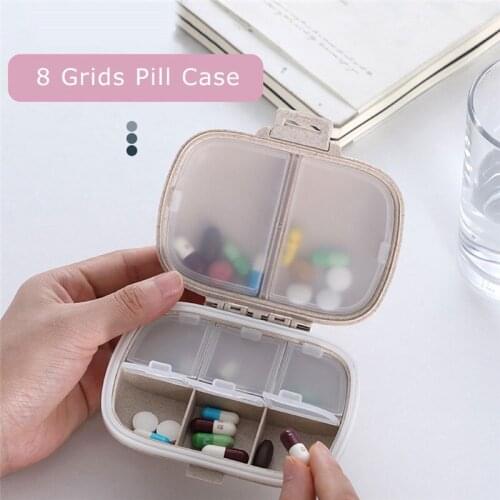 Portable Pill Cases Travel Dispen Storage Container Colorful Drug Dispenser Packing Container 8 Slot Moisture-proof Pill Box