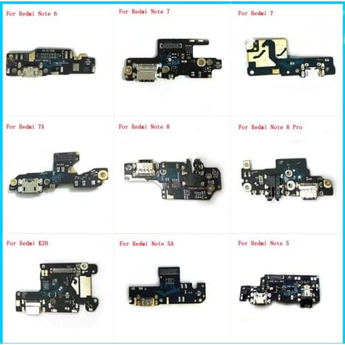 10pcs USB Charging Port Connector Board Parts Flex Cable For XiaoMi Redmi 7A K20 Note 5 6 7 8 pro 5A