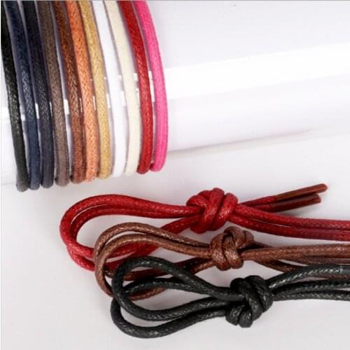 1Pair Waxed Cotton Round Shoe laces Leather Waterproof ShoeLaces Men Martin Boots Shoelace Shoestring Length 80 / 120cm