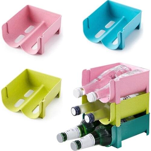 Stackable Drinks Can Holder Storage Rack Fridge Space Saver Container Beer Wine Bottle Shelf Organizer Kitchen Storage