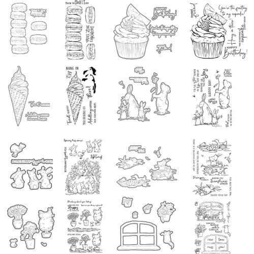 Macaron "Sweet Time"Spring Day Cutting Dies & Coordinating Stamp For Scrapbooking Craft Embossing Stencil Die Cut Card DIY Make