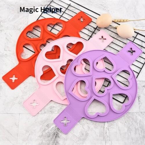Silicone Non Stick Fantastic Seven Holes Egg Pancake Maker Ring Kitchen Baking Omelet Moulds Flip Cooker Egg Ring Mold