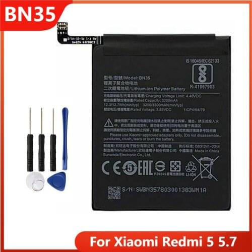 Replacement Phone Battery BN35 For Xiaomi Redmi 5 5.7 Redrice 5 Hongmi 5 Rechargable Batteries 3300mAh