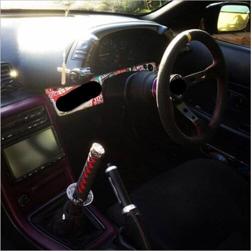 Fashion 1 Set Universal Samurai Sword Vehicle Car Shift Knob Katana Metal Weighted Sport Shifter 4 Adapter Car Accessories