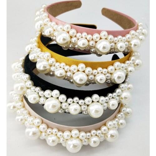 Gorgeous Wedding Tiara Imitation Pearl Jewelry Tiara Brilliant Wedding Crown Royal Tiaras Rhinestones Crystal Hair Jewelry