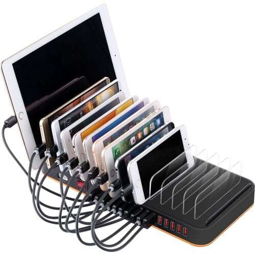 100W 15 USB Charge Station Dock Home Official Multifunction with Phone Holder Quick Charge Adapter Poweful Safety Charger