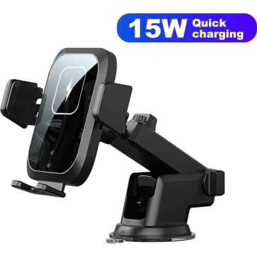 15W Wireless Charger Car Phone Holder for iPhone 12 11 Pro Samsung S10 9 Note 10 Automatic Clamping Fast Charging Air Vent Mount