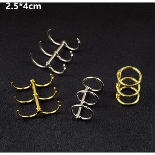 2Pcs/Lot A5 A6 A7 Metal Loose Leaf Book Binder Hinged Rings Keychain Album Scrapbook Clips Craft Photo Album Metal Ring Binder
