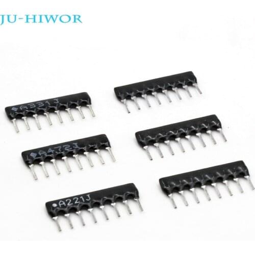200pcs Array Resistors A08 5% 1/8W 8Pin Resistor Array Network 100R to 470K ohm