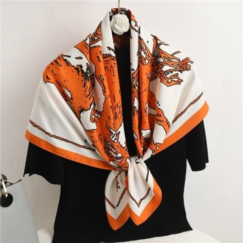 2021 Twill Hijab Neckerchief Female Headband Square Scarf For Women Headscarf Shawl Print Foulard Ladies Hair Wrap Bandana