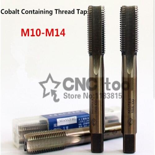 5PCS M10-M14 containing cobalt HSS machine taps straight fluted tap special stainless steel screw tap (M10/M12/M14/M10*1/M12*1)