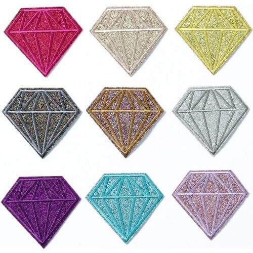 50pcs/lot Embroidery Patches Diamond Backpack Women Clothing Handbag Decoration Accessories Diy Iron Heat Transfer Applique