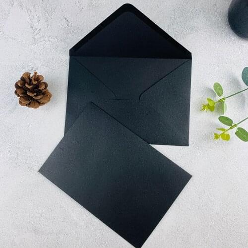 A7 Black Gray Ivory Burgundy Pearl Envelope with Gold Seal for Wedding Invitation Ivory Greeting Card Postcard