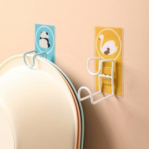 Household Cartoon Towel Rack Over Door Towel Bar Hanging Holder Stainless Steel Bathroom Kitchen Cabinet Rag Rack Shelf Hanger