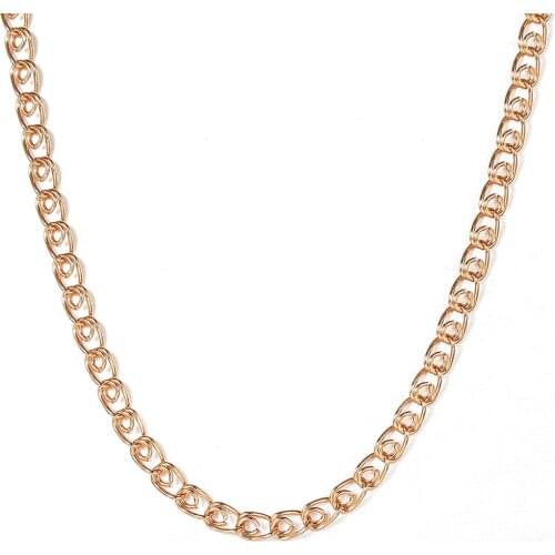 3mm 5mm Wide Snake Link Necklace for Womens Girls 585 Rose Gold Filled Carve Twisted Chain 50cm/60cm New Trend Jewelry CN41