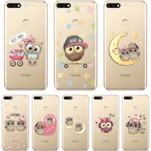 Owl Moon Heart Phone Case For Huawei Honor 7 8 9 10 Lite 7S 7X 7A 7C Pro Soft Silicone Back Cover For Huawei Honor 10 9 8 8X MAX