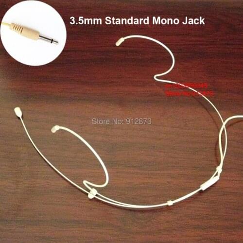 HM-4021-A Factory Direct Supply Computor Tan Headset Microphone Amplifier Speaking Headworn Microphones with 3.5mm Mono plug