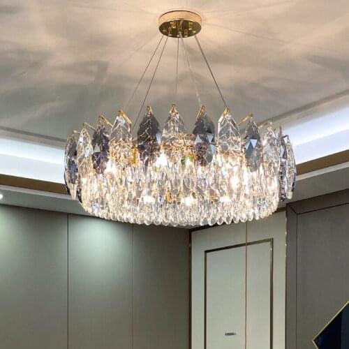 Crystal Chandelier Light Luxury Style Luxury Living Room Lamp Dining Modern Bedroom Creative Crystal Leaf Lamp
