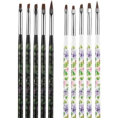 5pcs/Lot Nail Art Brush Painting Drawing Flower Print Decorations Gel Polish Pen Brush Tools For UV Nail Gel Makeup