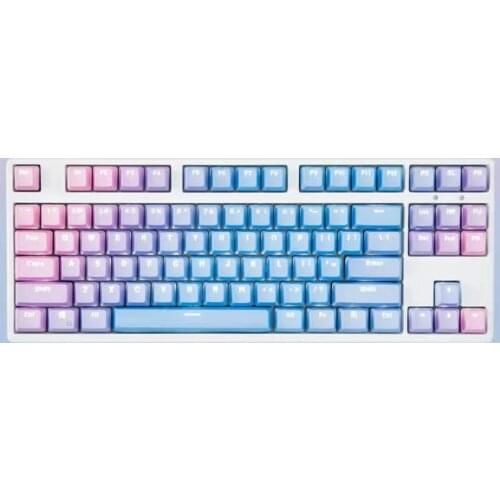 Rainbow Sunset Blue Gradient Top and Side Print PBT Keycaps OEM Profile for Cherry MX Switch Mechanical Keyboard