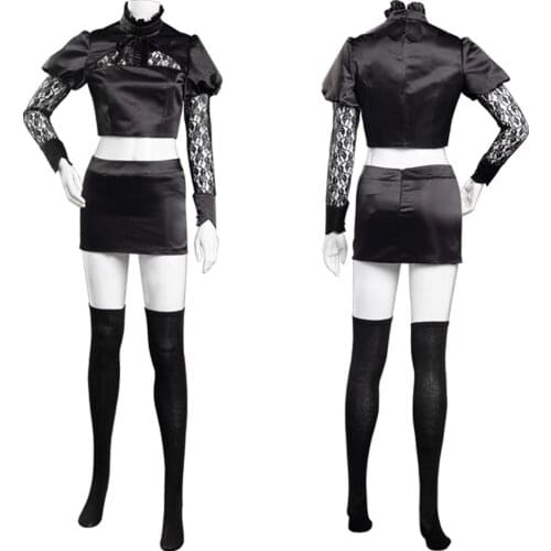 LOL KDA The Baddest Ahri Cosplay Costume Top+Skirt Outfit Uniform Halloween Carnival Costumes For Girls Women