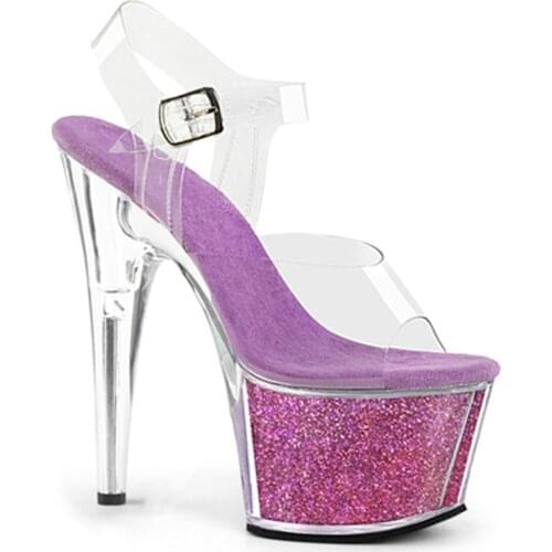 Summer fashion high heel 15cm transparent crystal sandals 5cm waterproof platform, sexy nightclub model sandals