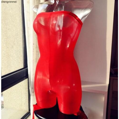 Shengrenmei Mens Silk Body Stockings Glossy Jumpsuit Shiny Bodysuit Open Crotch Underwear Sex Lingerie Gay See Through Nightgown