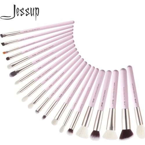 Jessup Makeup Brushes Set Powder Eyeshadow Blender Foundation Liner Lip Brush 20pcs Blushing Bride Natural-Synthetic Hair