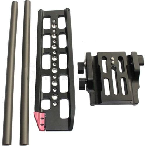 HONTOO Baseplate 15mm Rod Rail Support System Dovetail Plate For DSLR Rig Canon C100/300/500