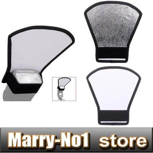 Wholesale Camera Flash Diffuser Softbox Silver and White Reflector for flash Light Can&n 580EX Nik&n SB-600 Pentax olympus