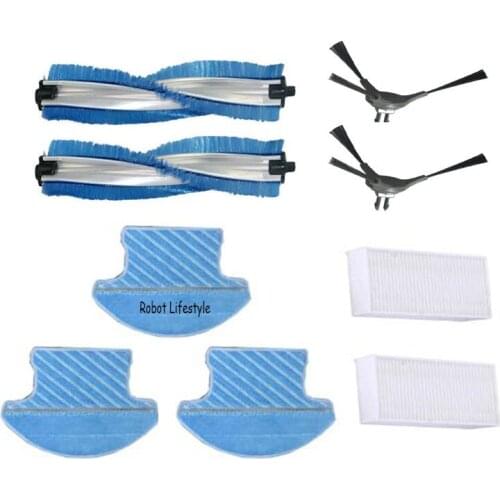 Main Brush*2pcs,side brush*2pcs,HEPA filter*2pcs,mop*3pcs for Robot Vacuum Cleaner QQ9