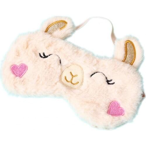 Plush Eye Cover Animal Style Lights Shading Skin-Friendly Plush Soft Blindfold Cartoon Rabbit Eye Cover for Home