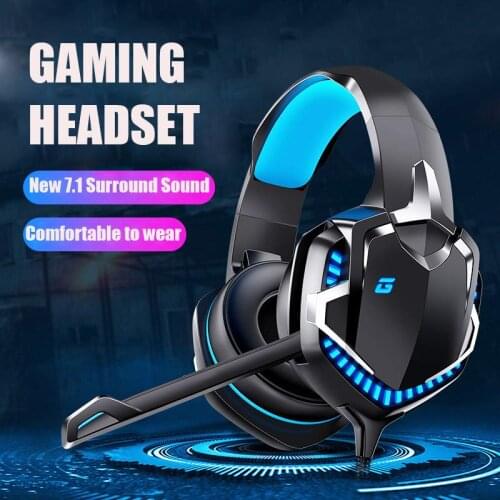 Professional gaming headset player 7.1 RGB luminous head-mounted computer wire-controlled USB wired headset With Mic LED Light