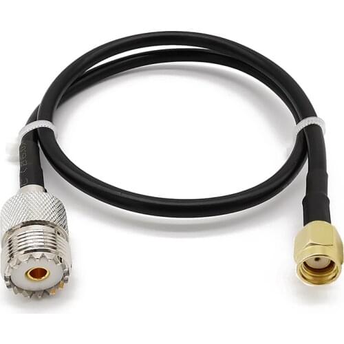 RP SMA Male to UHF Female SO239 Connector LMR-195 Handheld Radio Cable for Yaesu Icon Alinco Kenwood Wouxun & TYT Amateur Radios