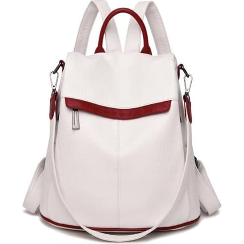 Antitheft Backpack Women Shoulder Bag Soft Pu Leather Backpacks Female Large Capacity Travel Bag School Bags for Teenager Girls