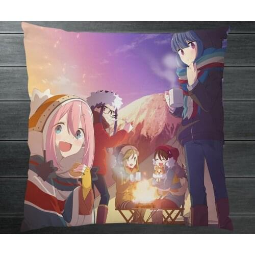 Laid-Back Camp Yuru Camp Nadeshiko Kagamihara Rin Shima Two Sides Pillowcase Fanart Pillow Cushion Case Cover Cosplay Gift P2