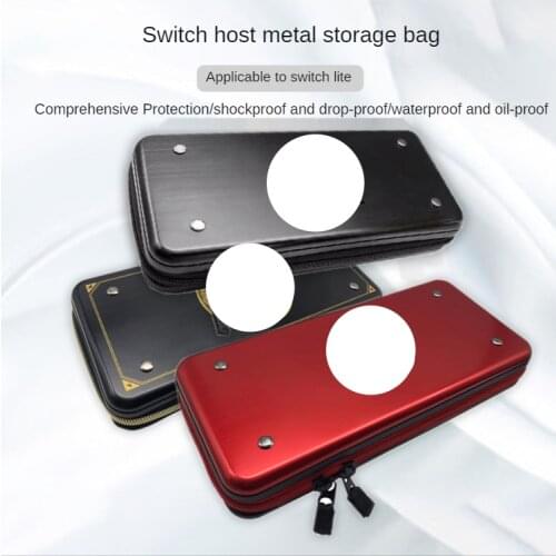 HEYSTOP Storage Bag for Switch lite, Game Console Metal Hard Shell Protective Cover with Bracket Function for Switch OLED