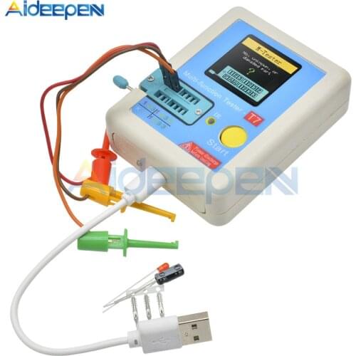 LCR-T7 T7 Transistor Tester TFT Diode Triode Capacitance Meter LCR ESR Meter NPN PNP MOSFET IR Multifunction Tester Multimeter