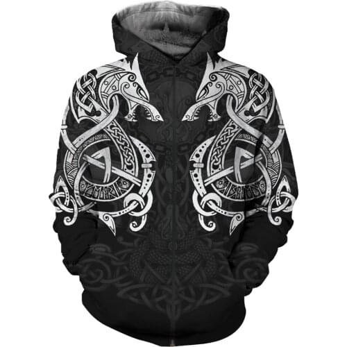 3D Printed Viking Tattoo Unisex Deluxe Hoodie Sweatshirt Pullover Casual Tracksuit Harajuku Streetwear Tops Sudadera Hombre