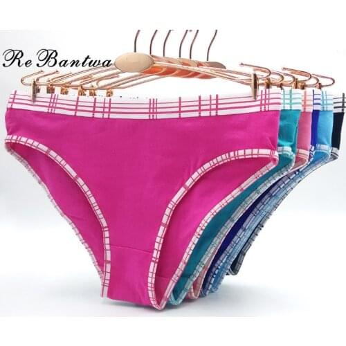 Wholesale 10 pcs Woman Underwear Cotton Plaid Female Girls Sexy Panties Briefs Knickers Intimates Lingerie for Women