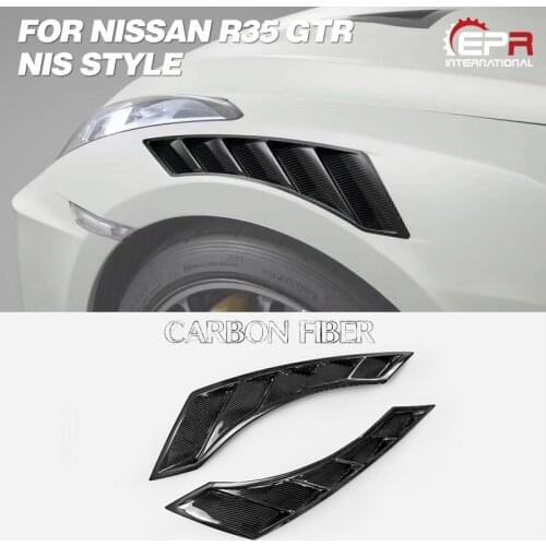 Carbon Fiber for R35 GTR 08-17 Car Accessories NIS Style Side Wing Fender Air Vents Trim Pair Aero Tuning Kits