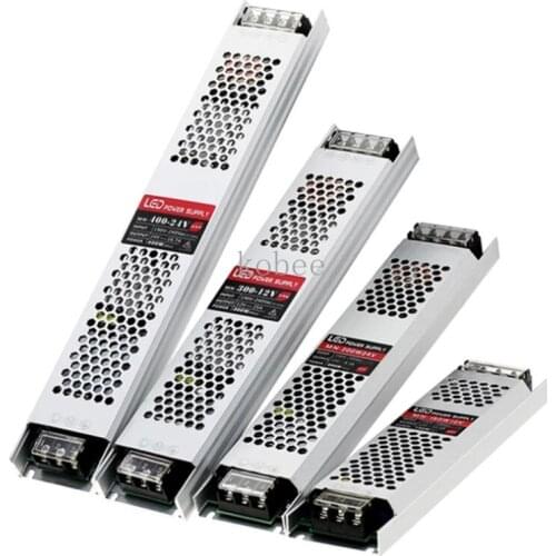 Ultra Thin LED Strip Power Supply DC12V 24V 5A 8A Electronic Transformer 60W 100W 150W 200W 300W 400W LED Driver Power Adapter