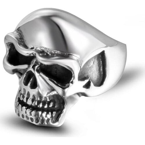 Viking Skull Biker Ring 316L Stainless Steel Jewelry Punk Fine Polished Motor Biker Ring Men Women Cool Gift dropshipping