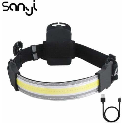 Waterproof IPX5 Headlight 3 Lighting Mode COB Torch Flashlight Camping Lantern LED USB Charge Car Repair Lamp Portable Headlamp