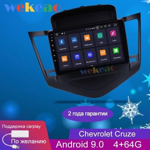 Wekeao Touch Screen 9'' 1 Din Android 9.0 Car Dvd Multimedia Player For Chevrolet Cruze Car Radio GPS Navigation 2009-2014 WIFI