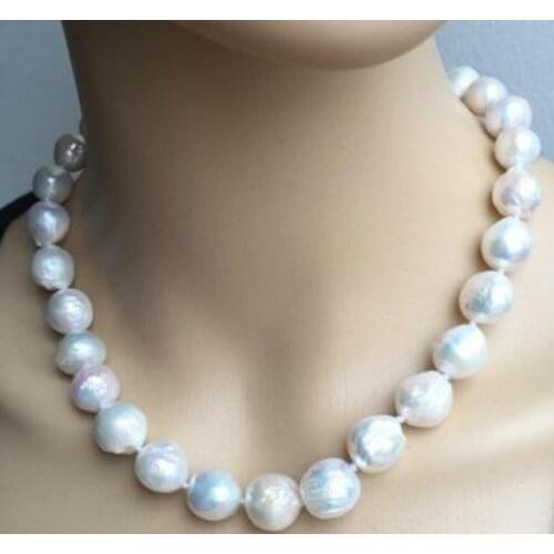 Jewelry Free Shipping GORGEOUS 10-11MM SOUTH SEAS WHITE KASUMI PEARL NECKLACE 18"