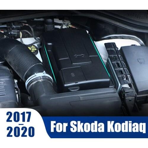 Car Engine Battery Positive Negative Electrode Protective Cover For Skoda Karoq Kodiaq Octavia A7 For VW Tiguan MK2 Accessories