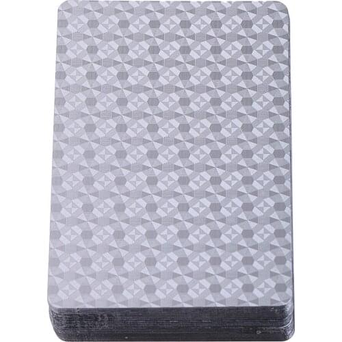 1 Deck Silver Foil Waterproof Plastic Playing Cards Pokers Table Board Games