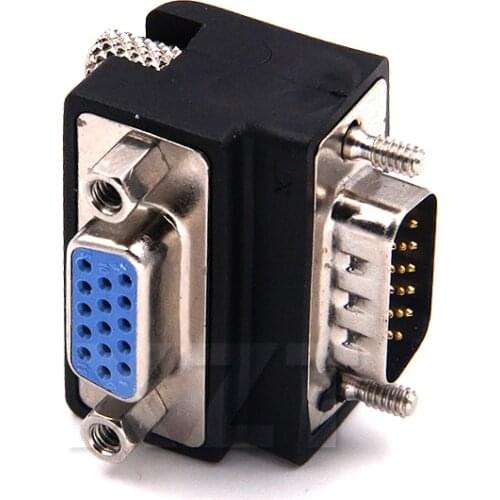 1pcs 90 Degree Down Right Angled VGA SVGA Male To VGA 15Pin Female Monitor Adapter for PC Laptop TV