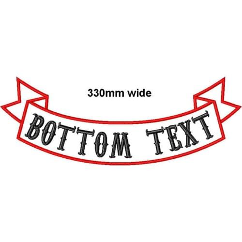 Custom 1 pc 330mm wide top or bottom Rocker Bike Patch embroidery name patches motorcycle iron on patches for Jackets clothing
